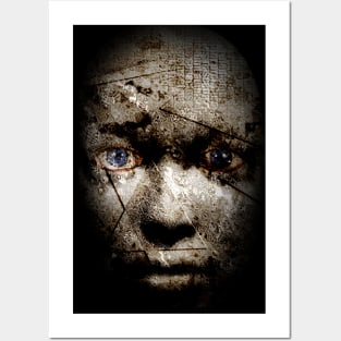 Scary human face Posters and Art